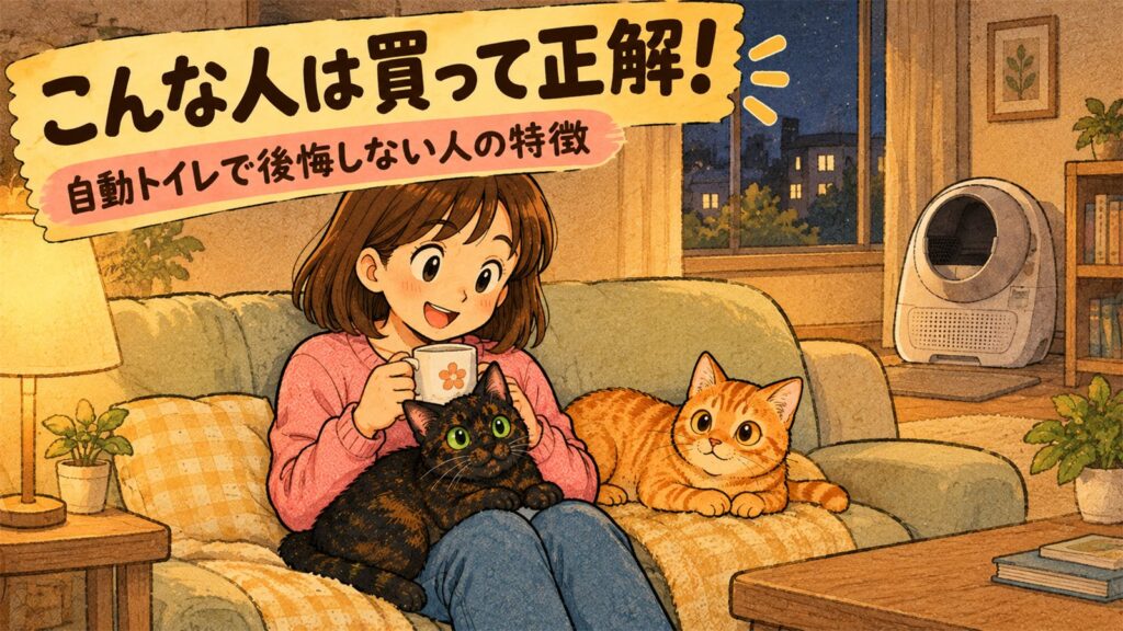猫の自動トイレを買って後悔しない人の特徴を紹介するバナー