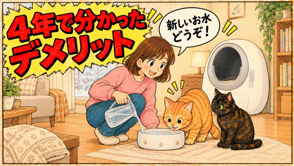 猫の自動トイレを長く使って分かったデメリットを紹介するバナー